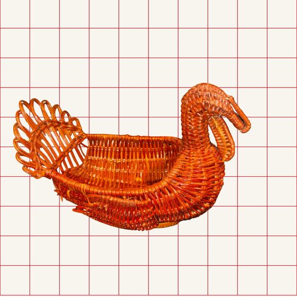 Vintage Wicker Turkey Basket Pair – Thanksgiving Fall Table Decor - Picture 8 of 13